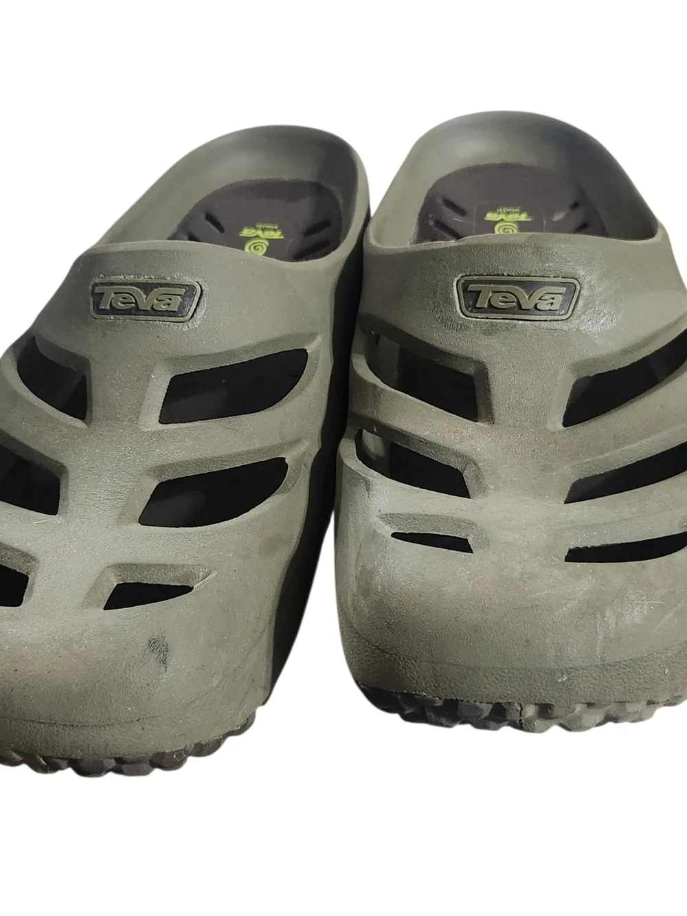 Teva Green Sandals Clogs Rubber Mens Size 12 Slip On Slide Waterproof Shoes